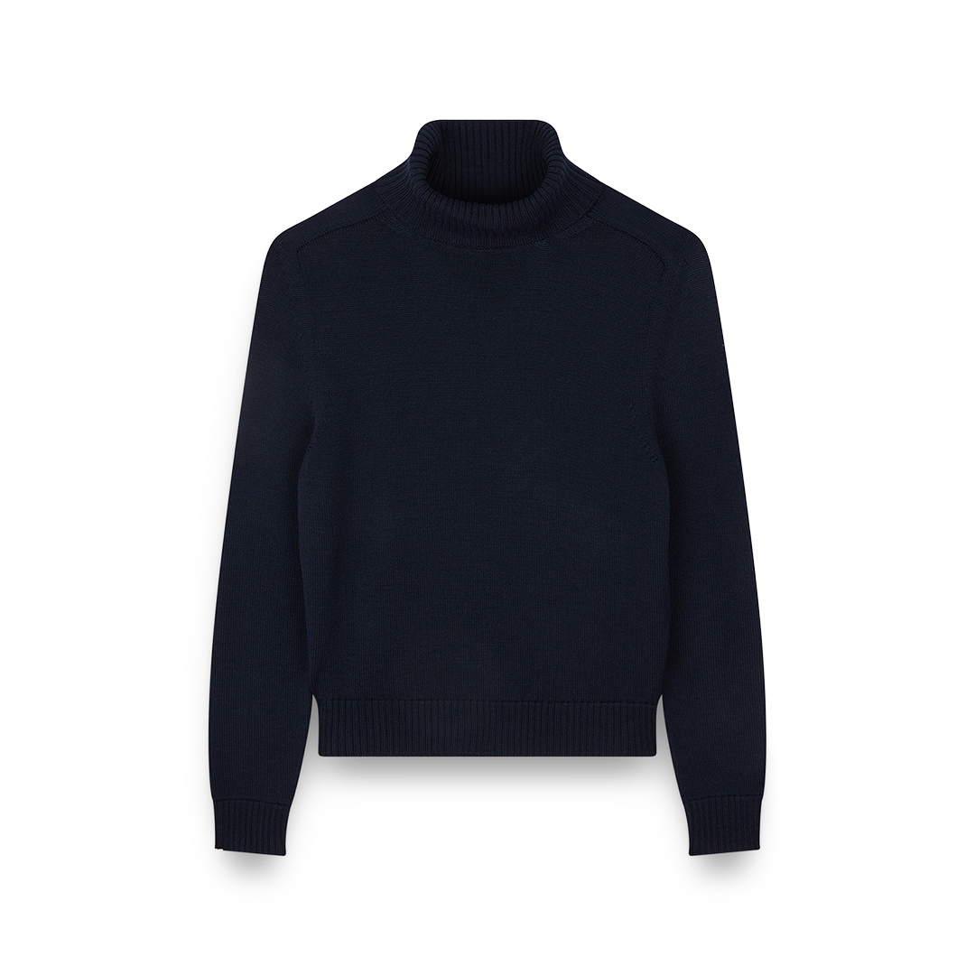Paul & Shark Women's Dama Blue Merino Extrafine Wool Turtleneck Sweater, Woman, Size: Xs