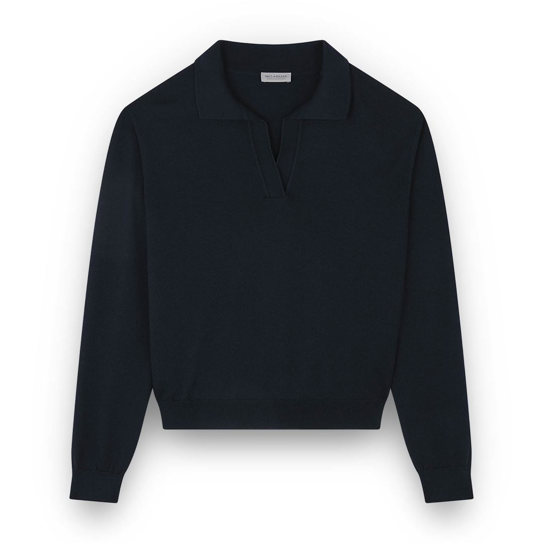 Paul & Shark Wool And Cashmere Polo Shirt In Blue