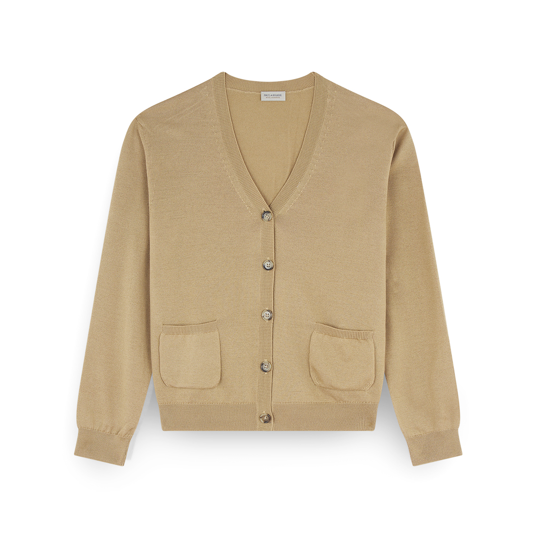 Paul & Shark Wool And Cashmere Cardigan In Brown