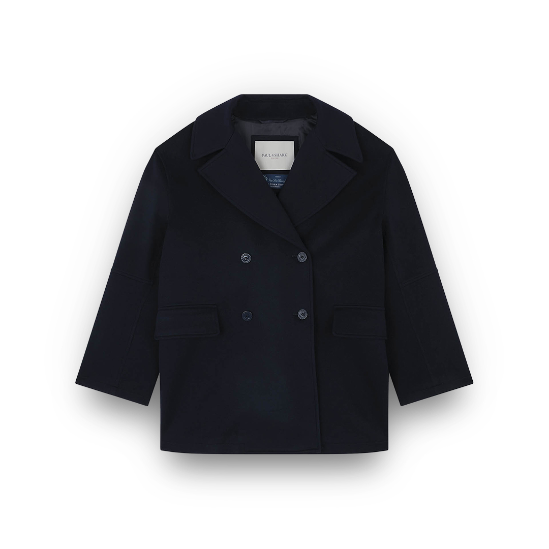Paul & Shark Double-breasted Cashmere Caban In Blue