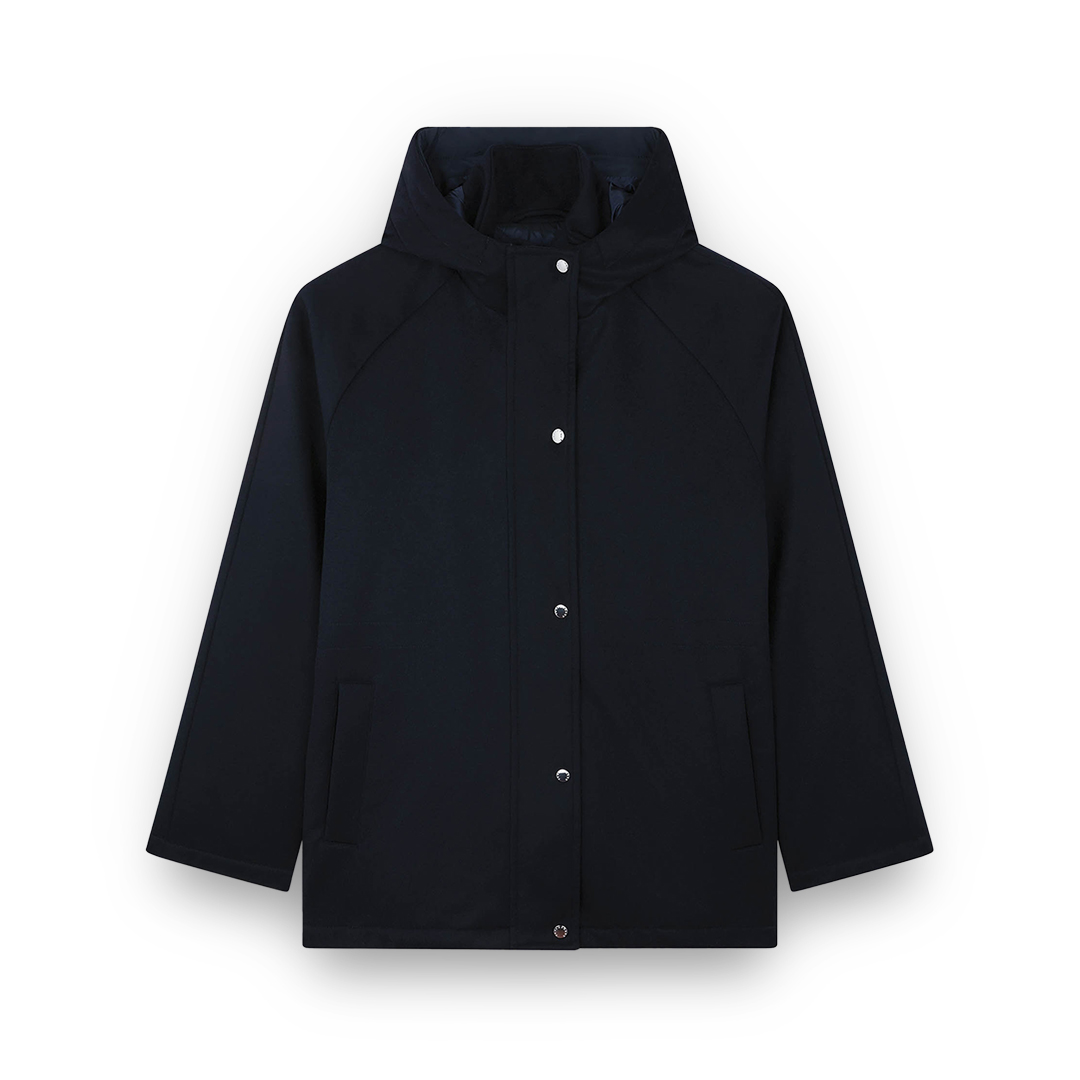Paul & Shark Hooded Cashmere Parka In Blue