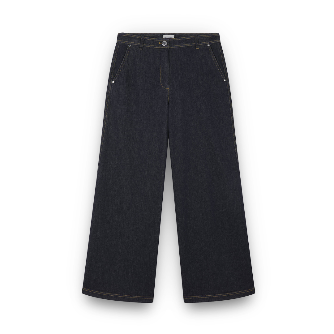 Paul & Shark Stretch Cotton Trousers With Denim Effect In Black