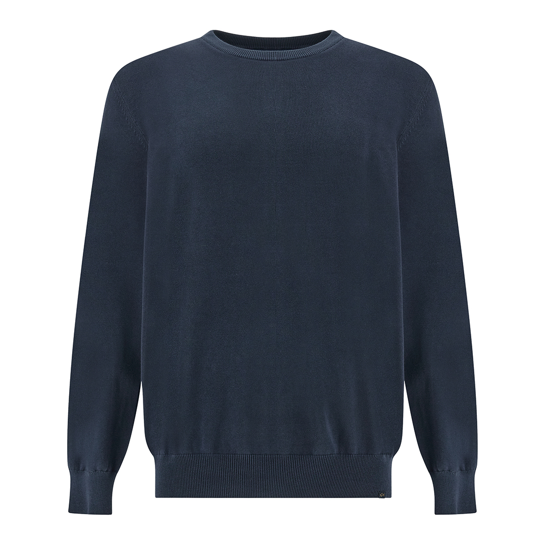 Paul & Shark Men's Dama Blue Gart Dyed Pima Cotton Crewneck Sweater, Man, Size: M