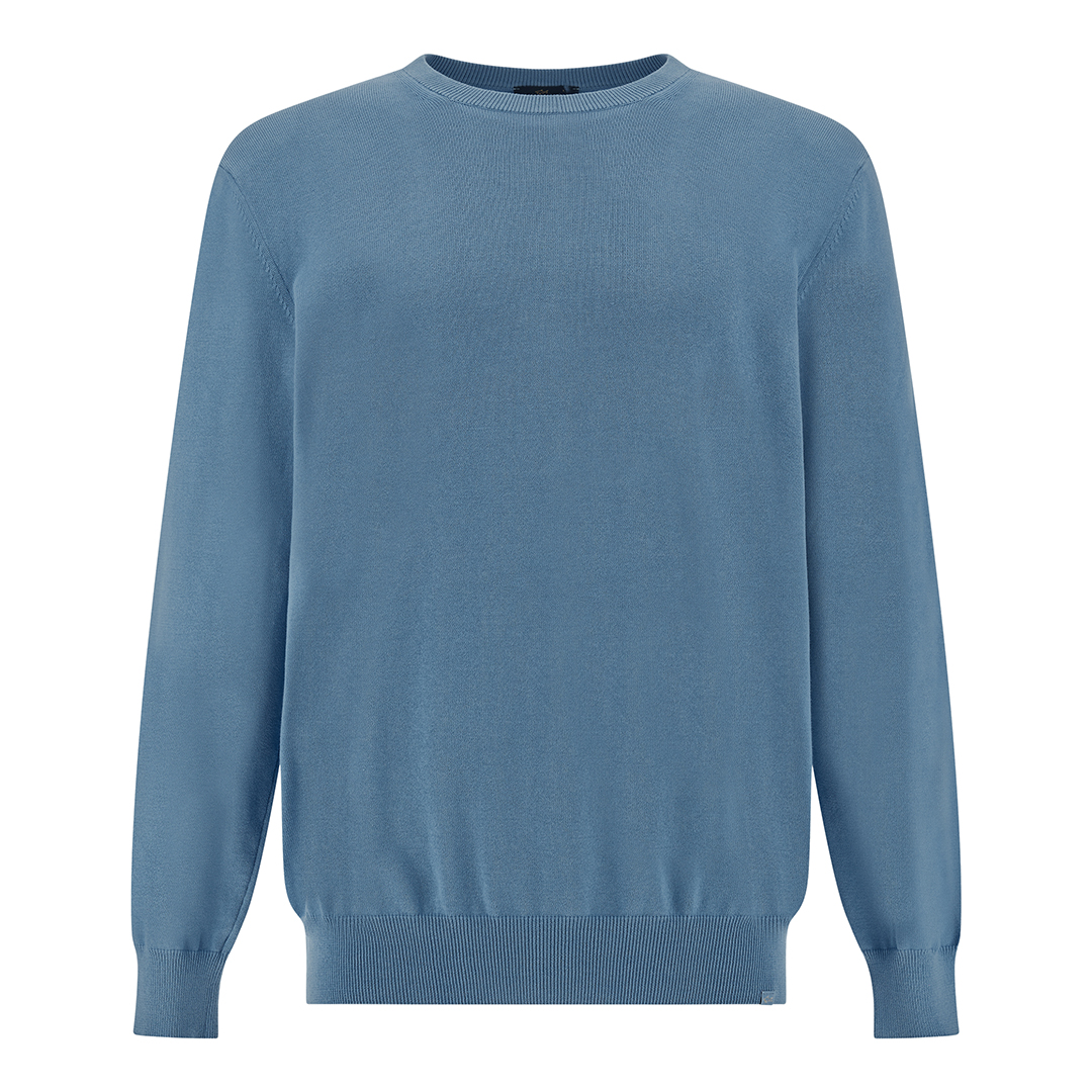 Paul & Shark Men's Blue Bonnet Gart-Dyed Pima Cotton Crewneck Sweater, Man, Size: Xl