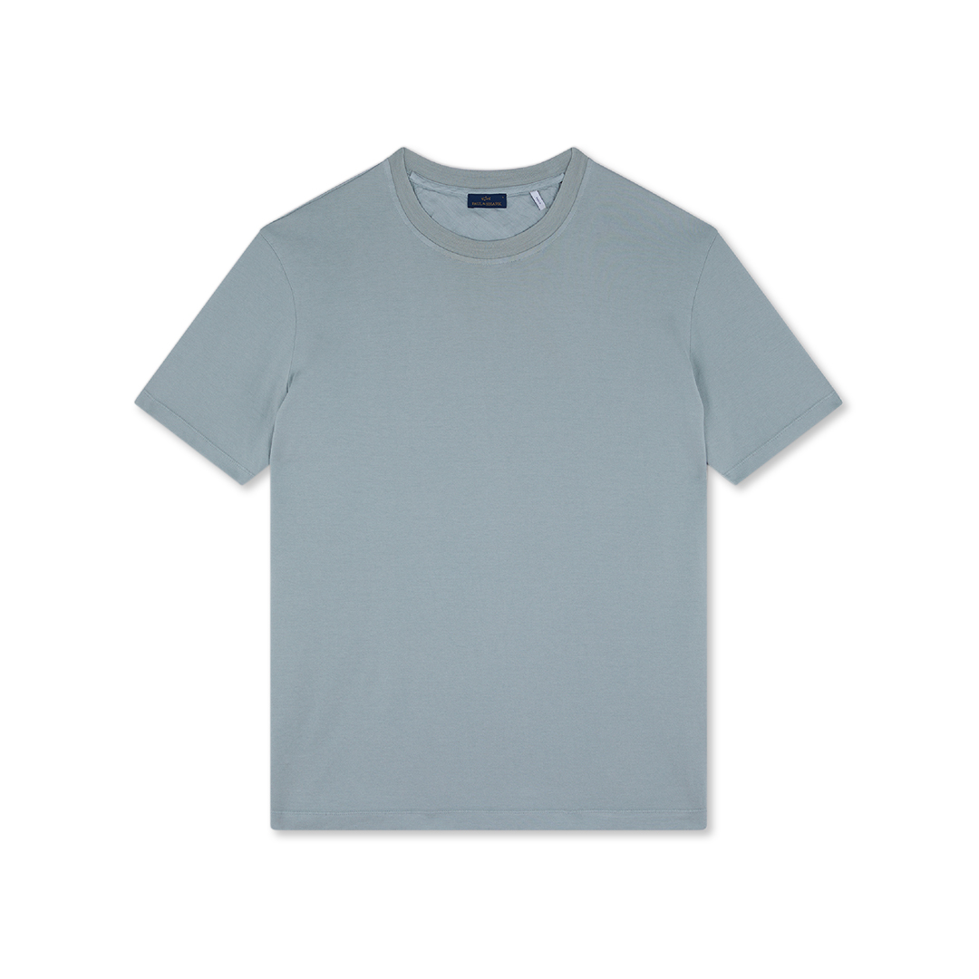 Paul & Shark T-shirt In Light Jersey Di Cotone Tinto Capo In Acqua