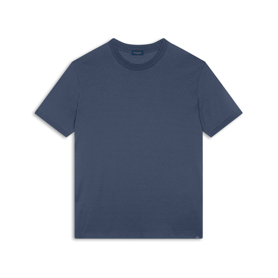 Paul & Shark T-shirt In Cotone E Seta In Bluette
