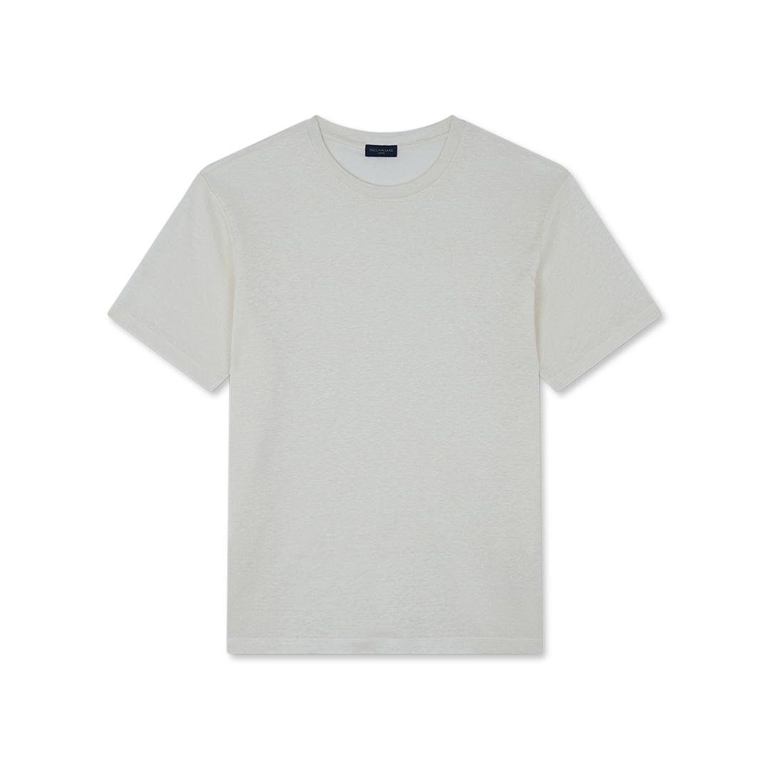 Paul & Shark T-shirt In Jersey Di Lino In Bianco