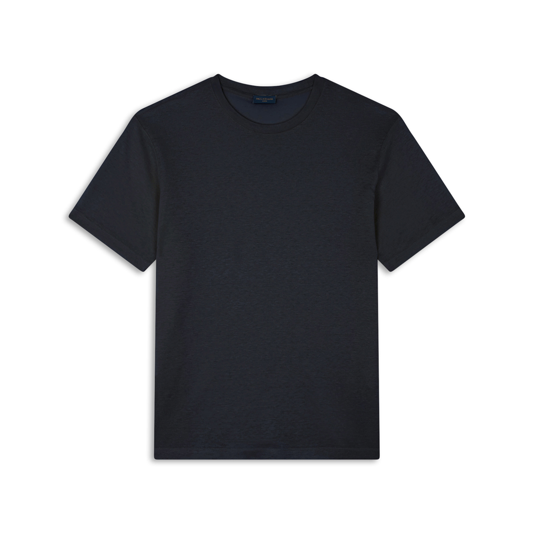 Paul & Shark T-shirt In Light Jersey Di Cotone Tinto Capo In Blu