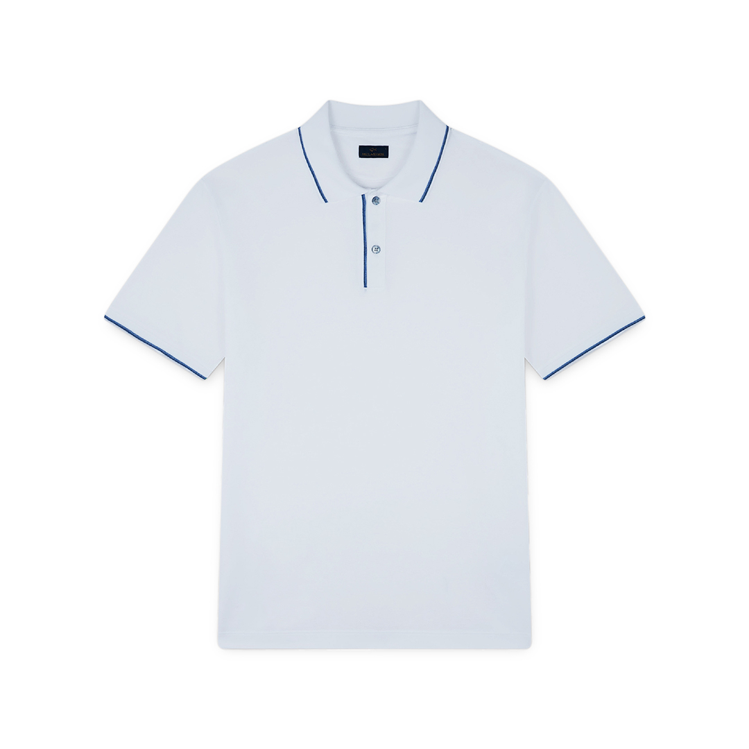 Paul & Shark Stripe-trim Polo Shirt In Bianco