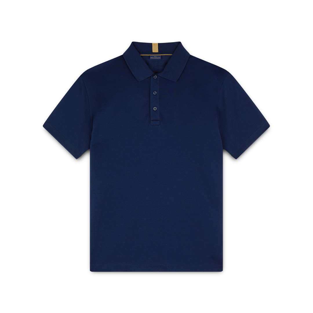 Paul & Shark Polo In Cotone Fine Piqué In Blu-oro