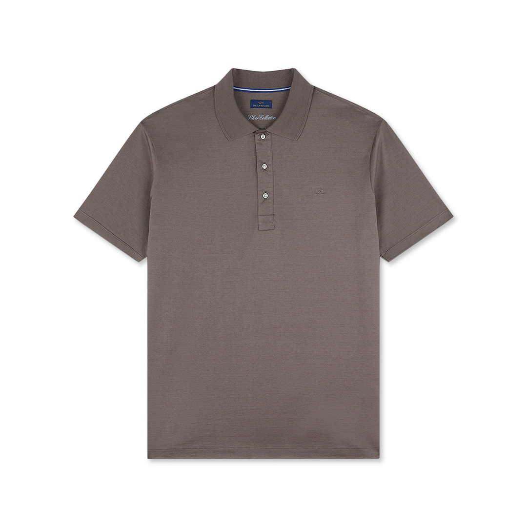 Paul & Shark Perlé Cotton Jersey Polo In Tortora