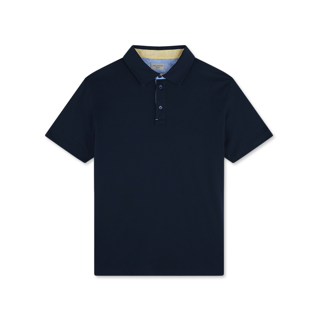Paul & Shark Polo X-soft Piqué Con Dettagli A Motivo Floreale In Blu