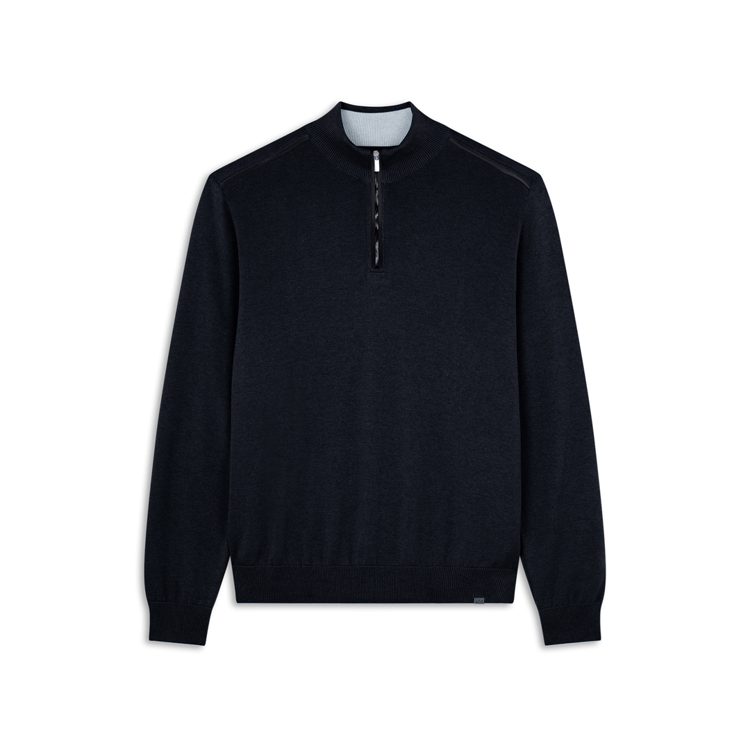 Paul & Shark Maglia Mezza Zip In Cotone E Cashmere In Blu