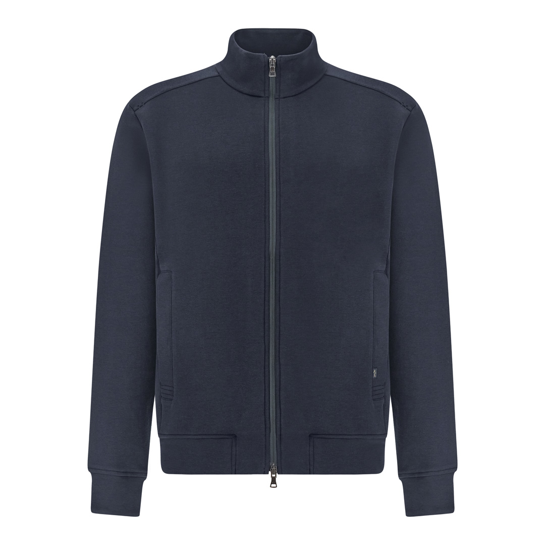 Felpa zip up in cotone Active Fleece, Uomo, BLU DAMA, Taglia: L