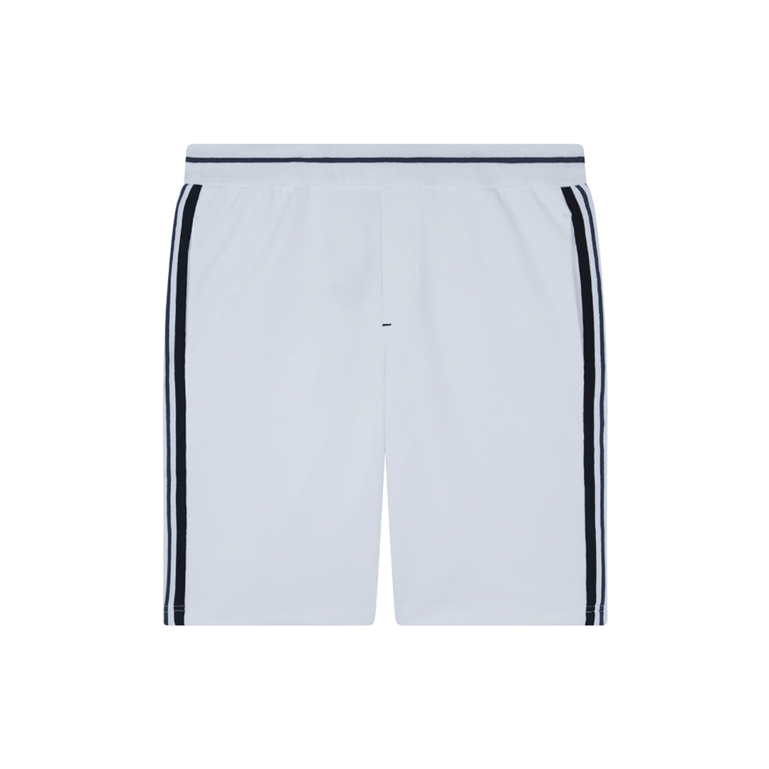 Paul & Shark Bermuda Sportivo X-soft Fleece Con Dettagli A Righe In Bianco