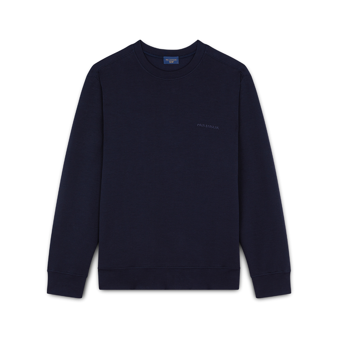 Paul & Shark Felpa X-soft Con Stampa Maxi Sharks In Blu