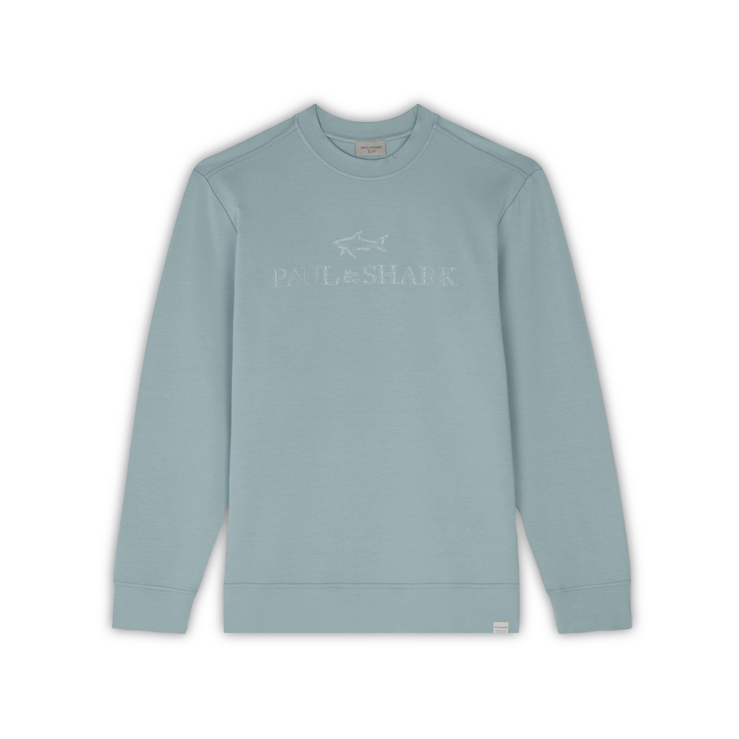 Paul & Shark Felpa X-soft Fleece Con Ricamo Logo In Acqua