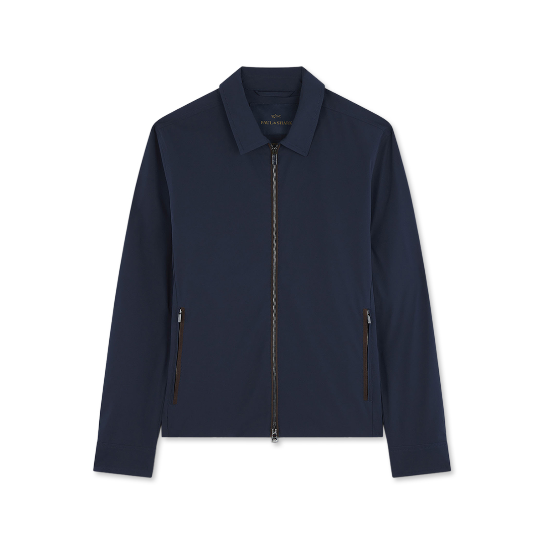 Paul & Shark Shacket Typhoon® Re-4x4 Stretch Con Dettagli In Alcantara® In Blu