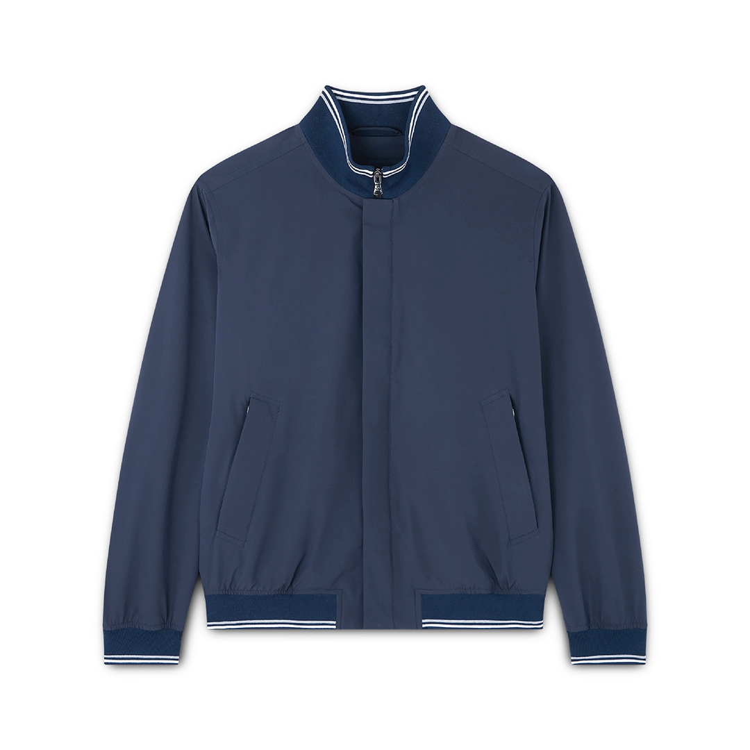 Paul & Shark Bomber Typhoon® Re-4x4 Stretch Con Profili A Righe In Blu