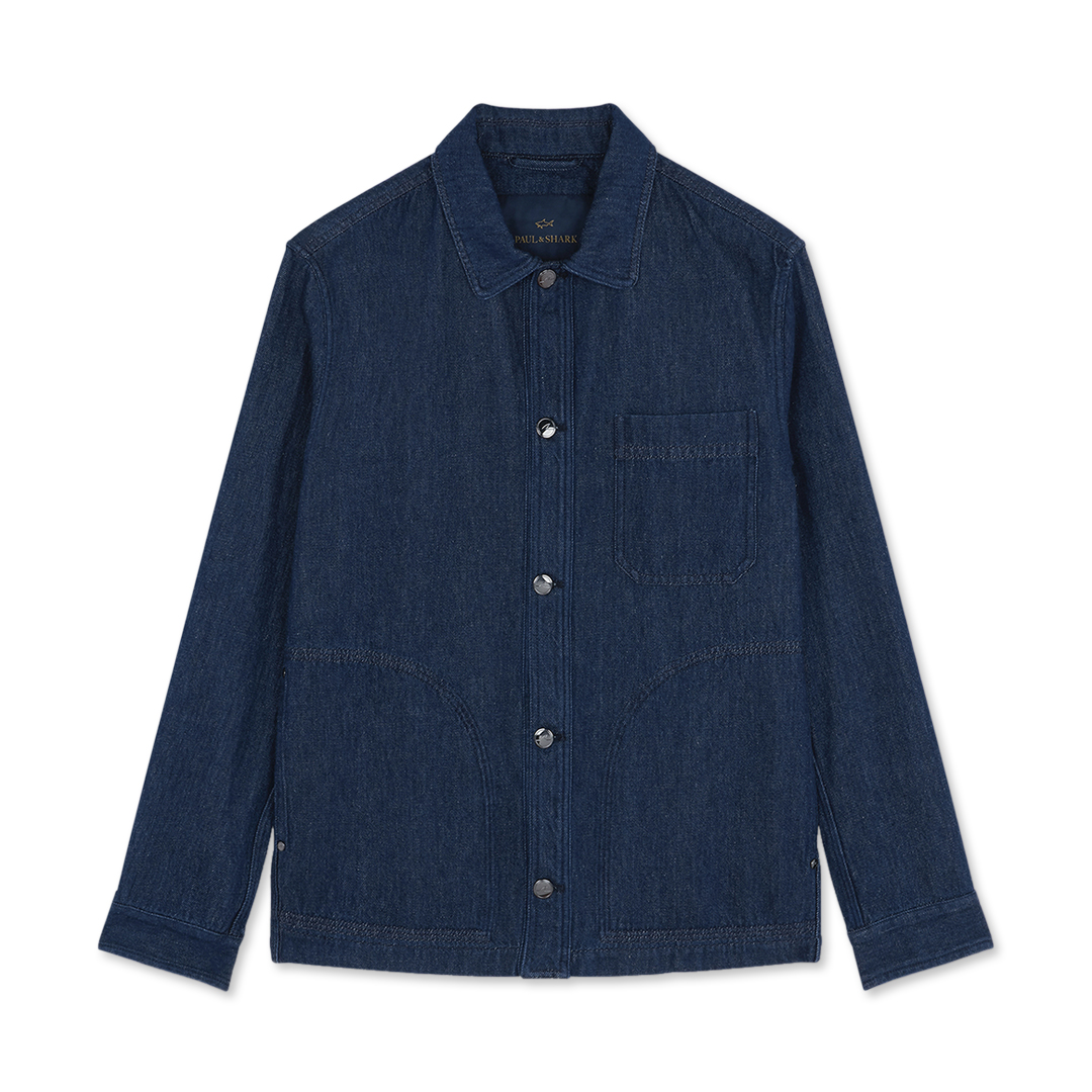 Paul & Shark Shacket In Denim Raw In Blu Scuro Jeans