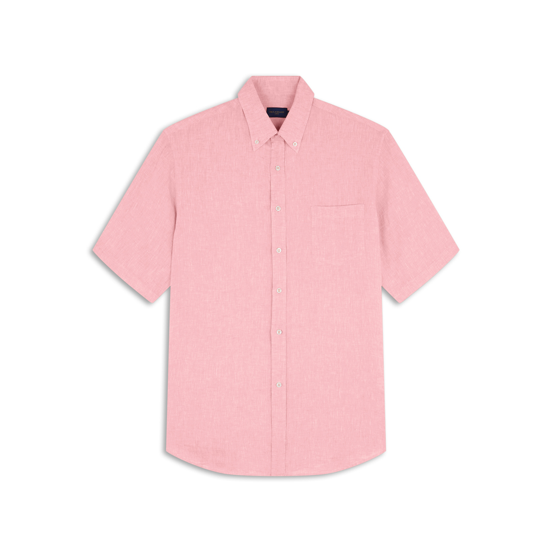 Paul & Shark Camicia In Lino A Manica Corta In Rosso