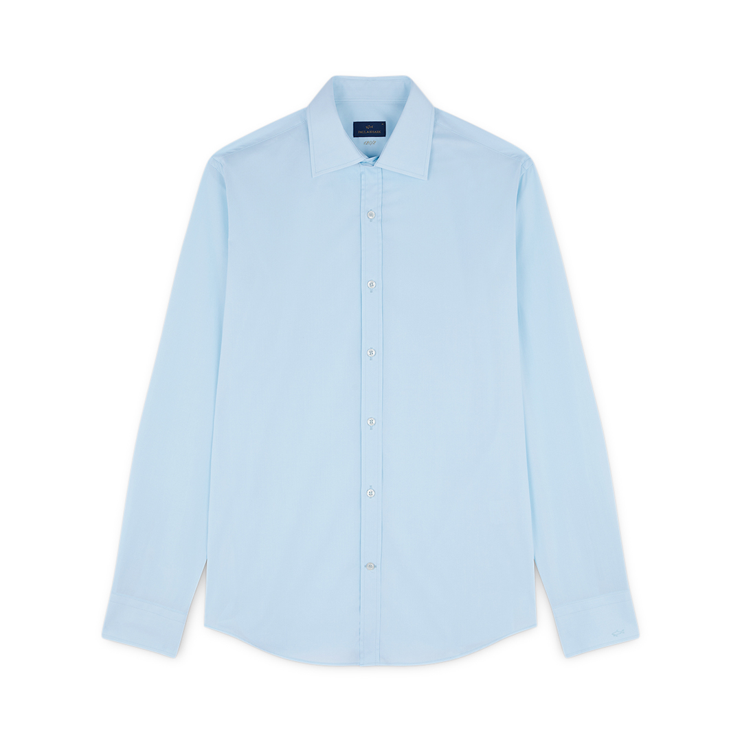 Paul & Shark Camicia Prestige In Cotone 120/2 In Azzurro