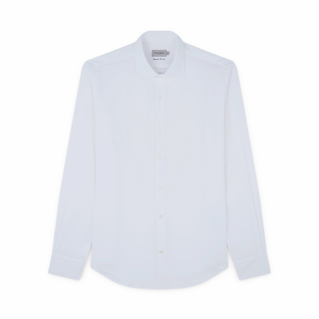 Paul & Shark Camicia In Cotone Summer Breeze In Bianco