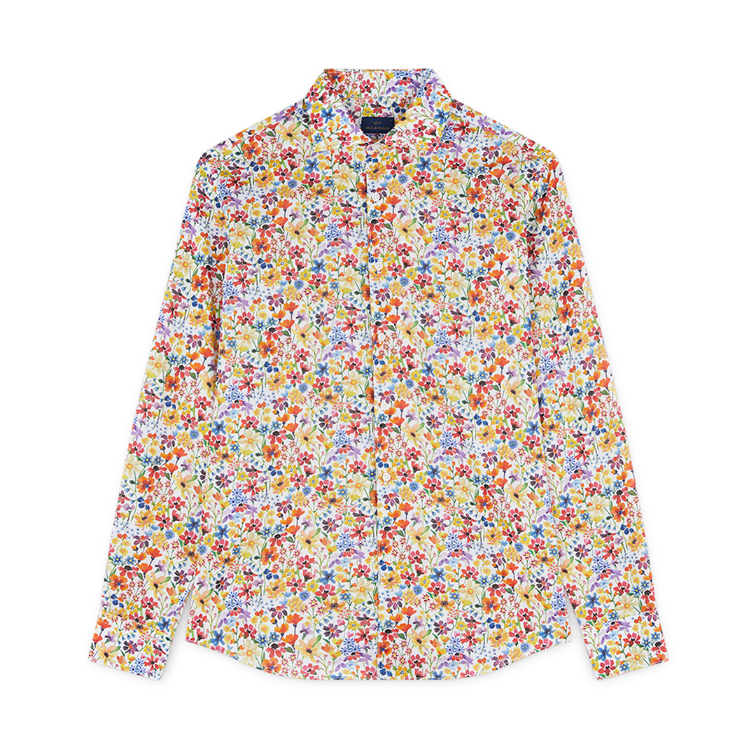 Paul & Shark Shirt With Archive Floral Print In Stampa Fiori Multicolor