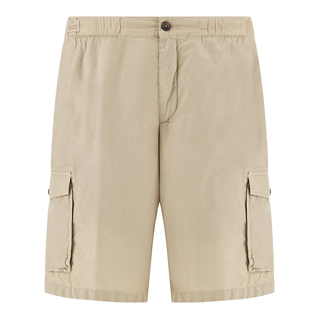 Paul & Shark Men's Almond Cargo Bermuda In Ultralight Poplin Cotton, Man, Size: 52