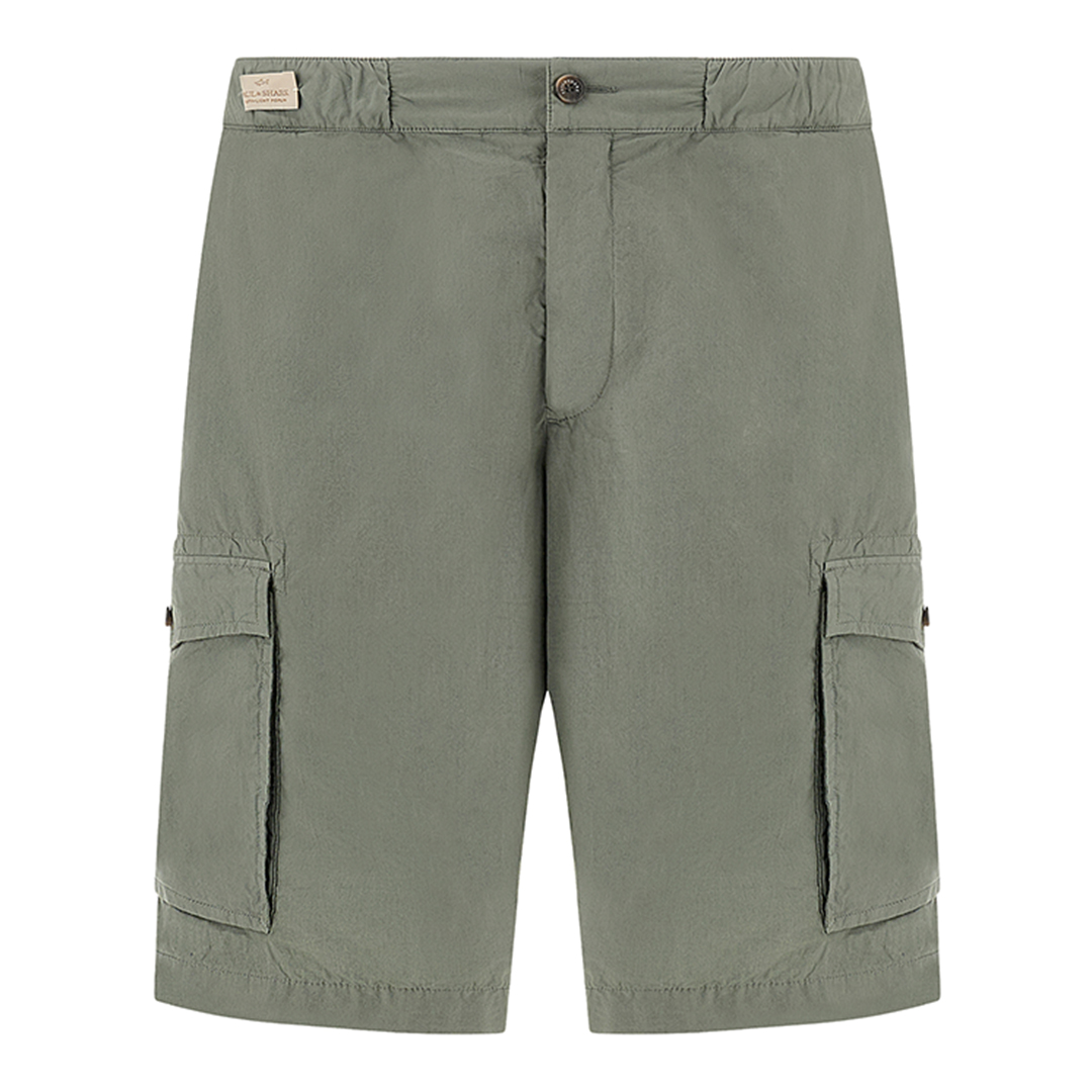 Paul & Shark Men's Agave Green Cargo Bermuda In Ultralight Poplin Cotton, Man, Size: 58