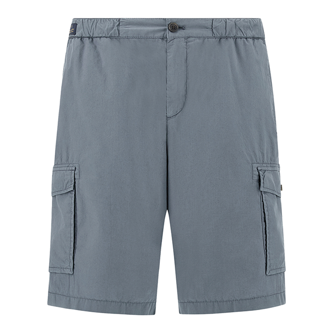 Paul & Shark Cargo Bermuda In Ultralight Poplin Cotton In Blue