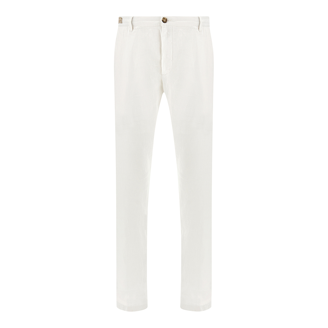Paul & Shark Men's White Linen Chino Pants With Drawstring, Man, Size: 56
