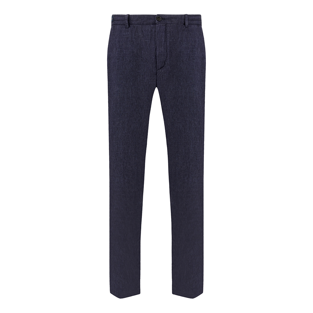 Paul & Shark Men's Mood Indigo Linen Chino Pants With Drawstring, Man, Size: 46
