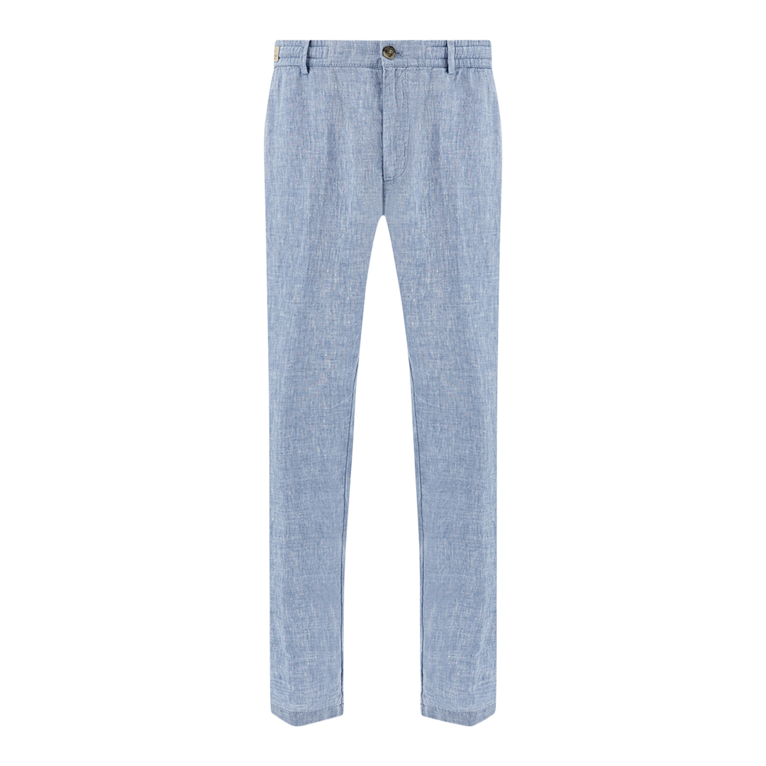 Paul & Shark Men's Granada Sky Linen Chino Pants With Drawstring, Man, Size: 56