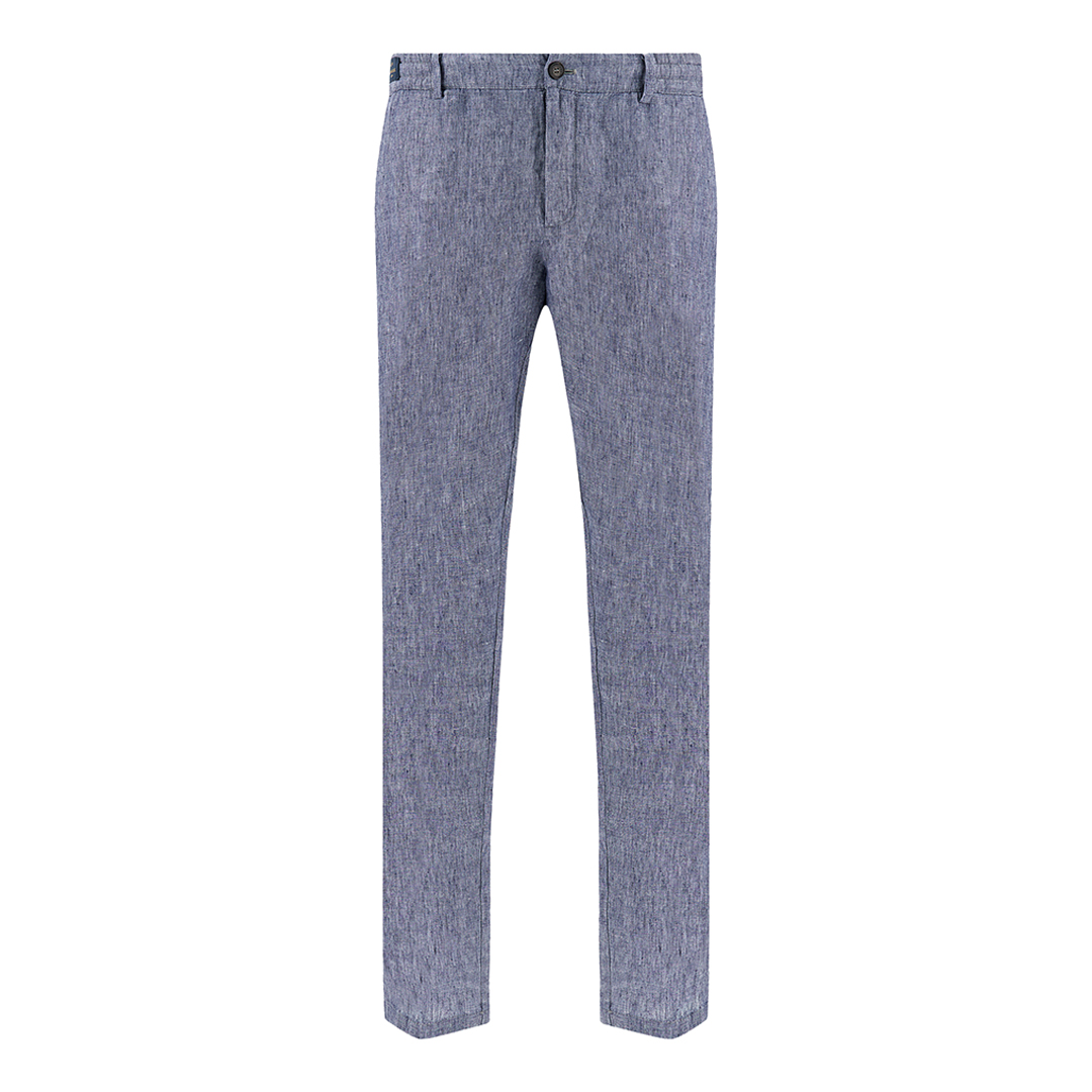 Paul & Shark Men's Blue Linen Chino Pants With Drawstring, Man, Size: 56