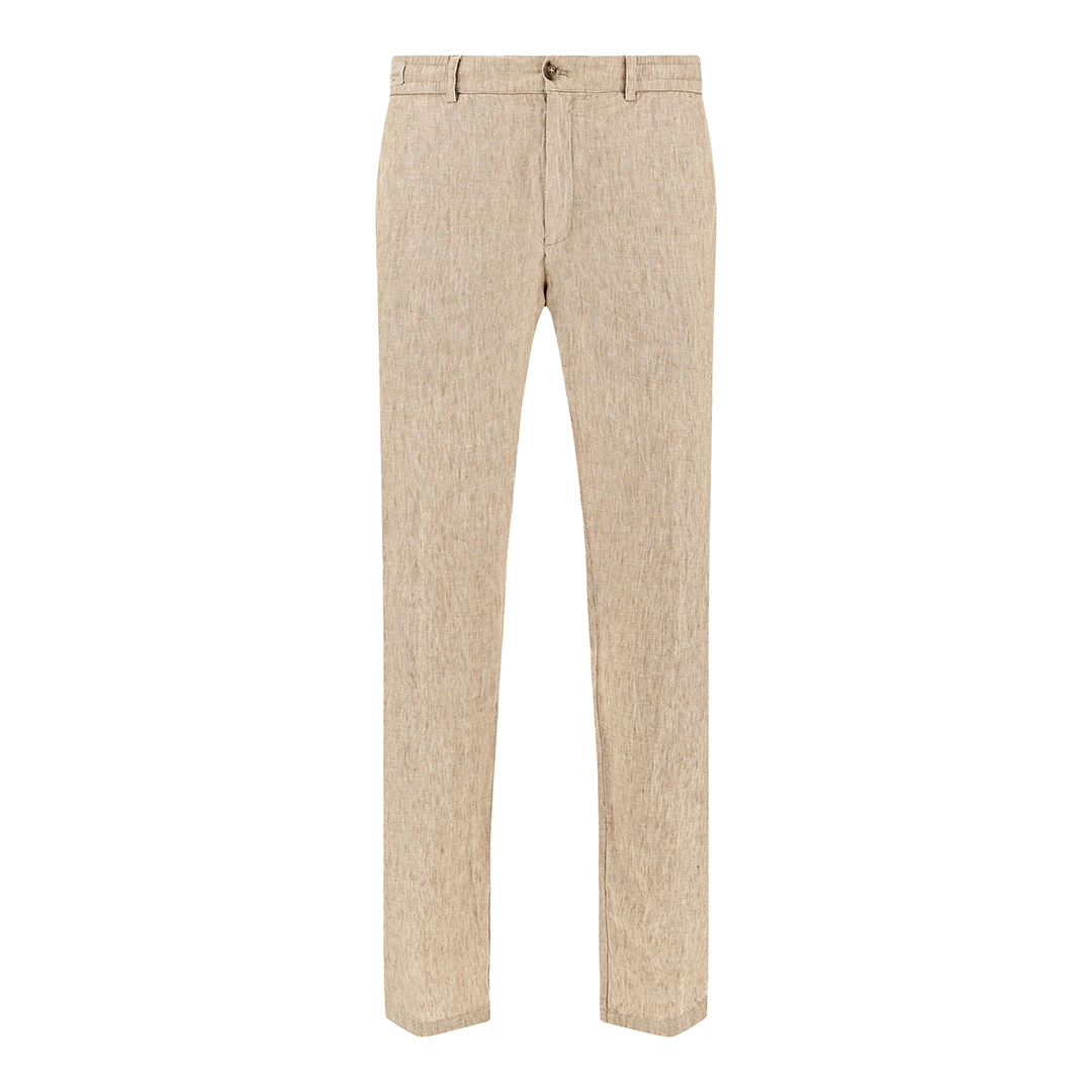 Paul & Shark Men's Beige Linen Chino Pants With Drawstring, Man, Size: 56