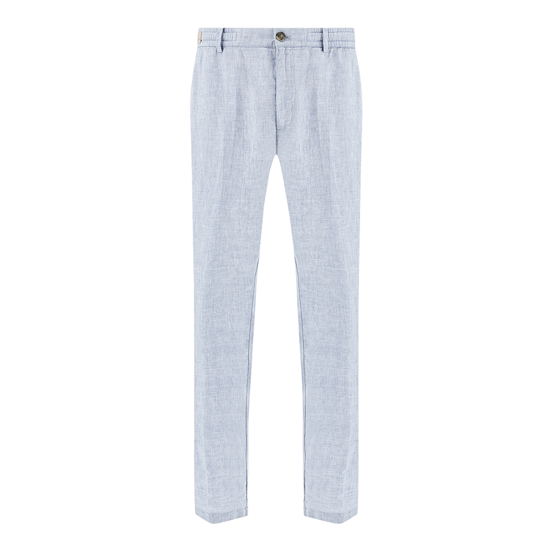 Paul & Shark Men's Kentucky Blue Linen Chino Pants With Drawstring, Man, Size: 56