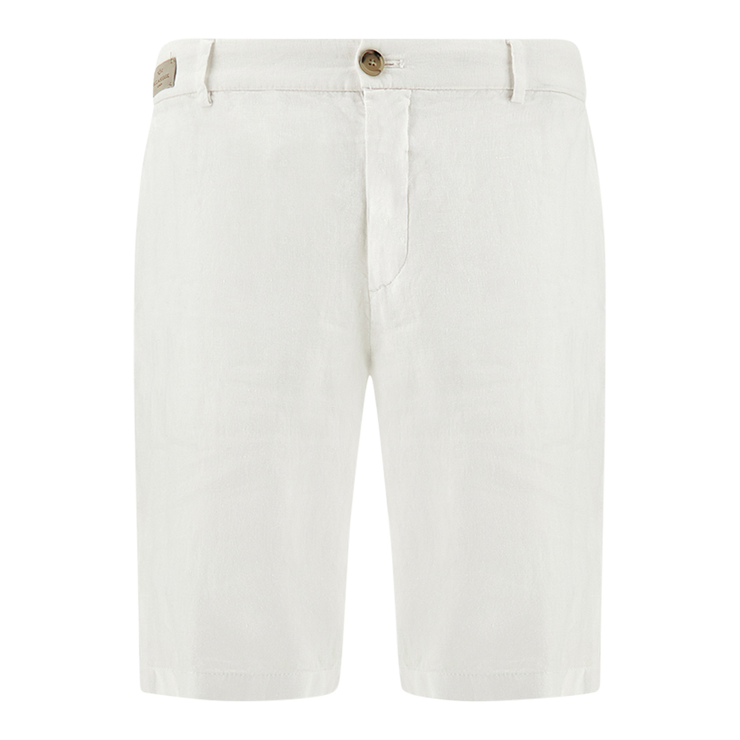 Paul & Shark Men's White Linen Bermuda, Man, Size: 46