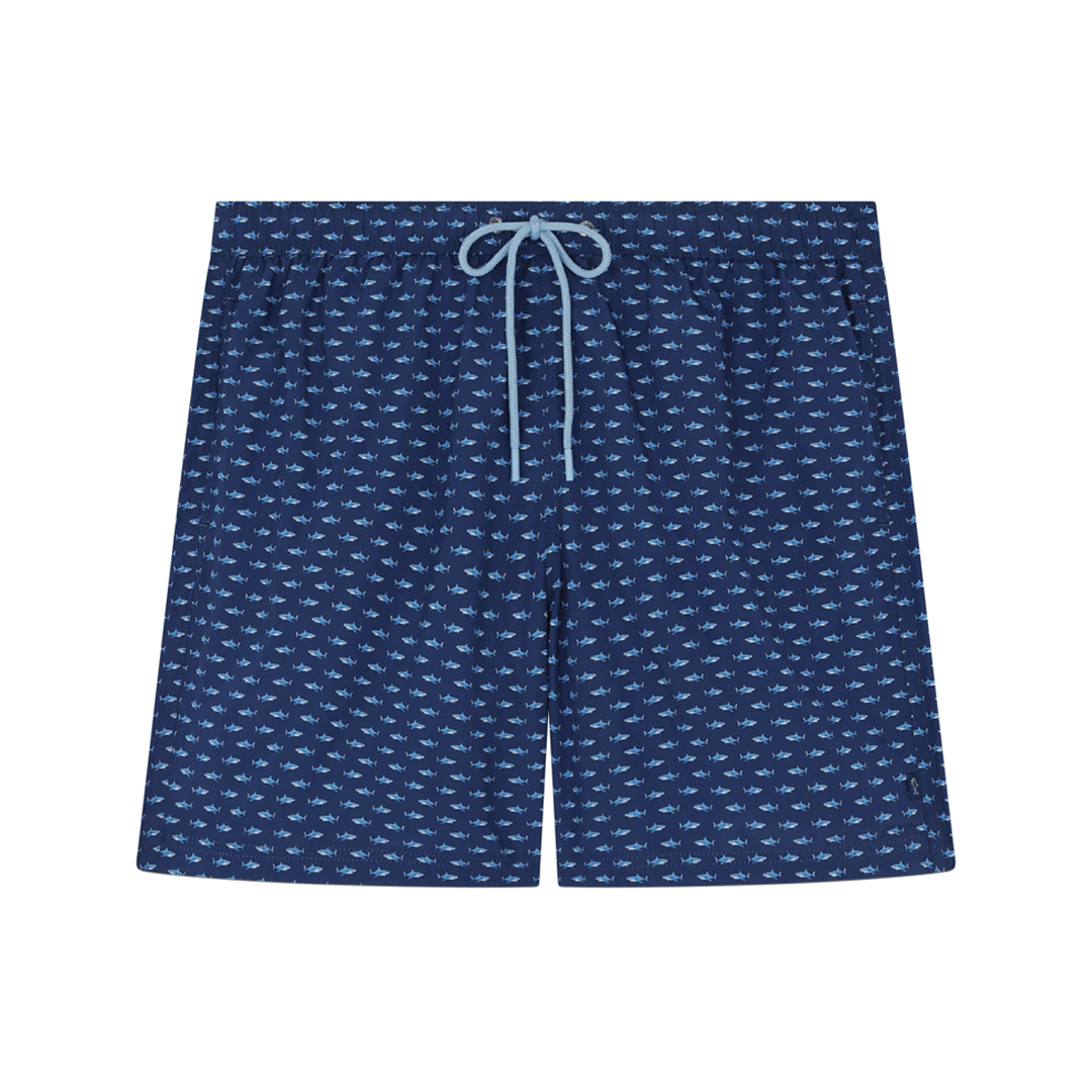 Paul & Shark Costume Da Bagno Con Stampa Shark In Blu Con Squalo Azzurro