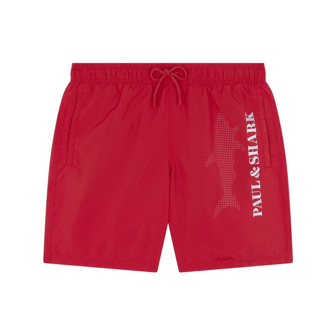 Paul & Shark Costume Da Bagno Con Stampa Logo Reflective In Rosso