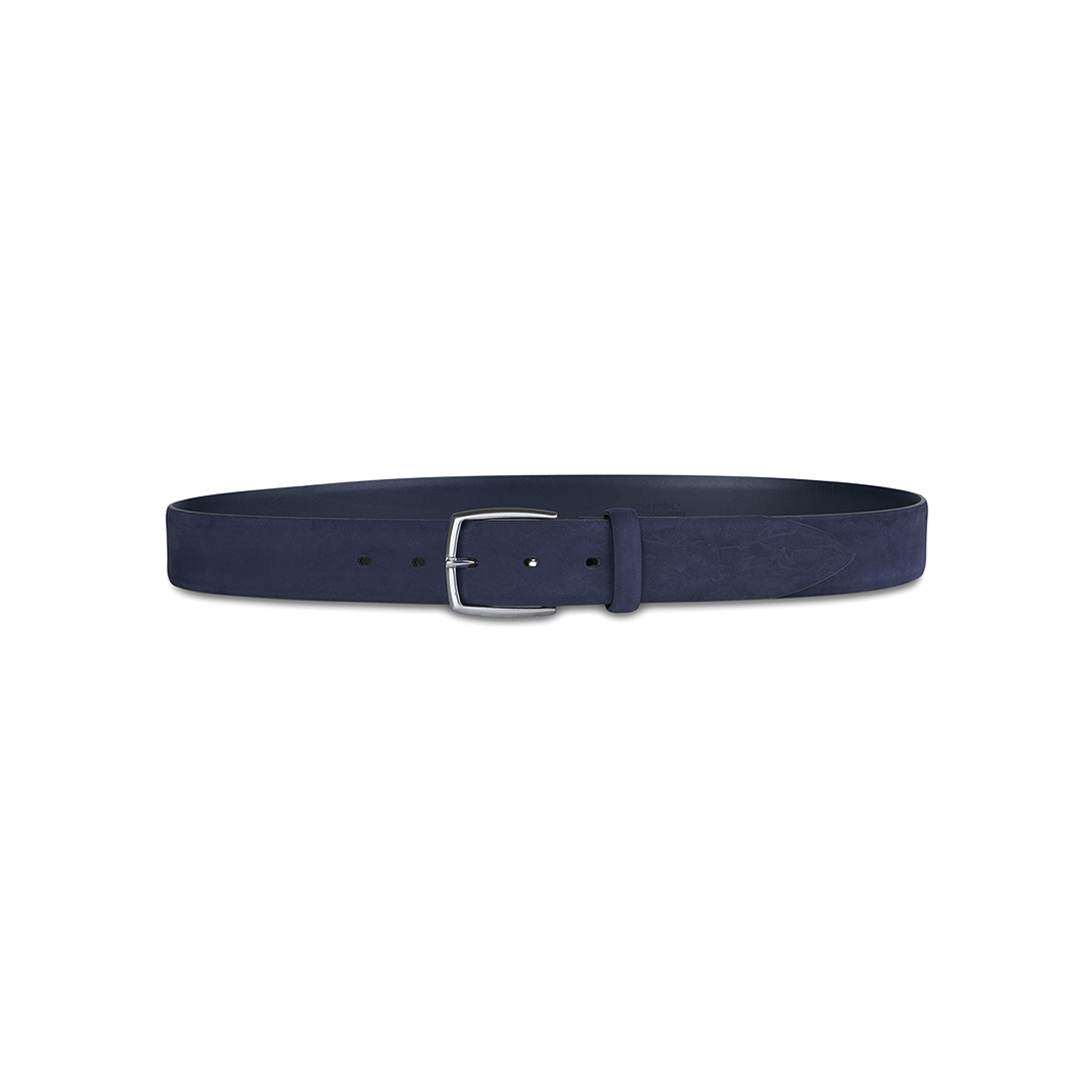 Paul & Shark Cintura In Suede Con Motivo Shark All-over In Blu