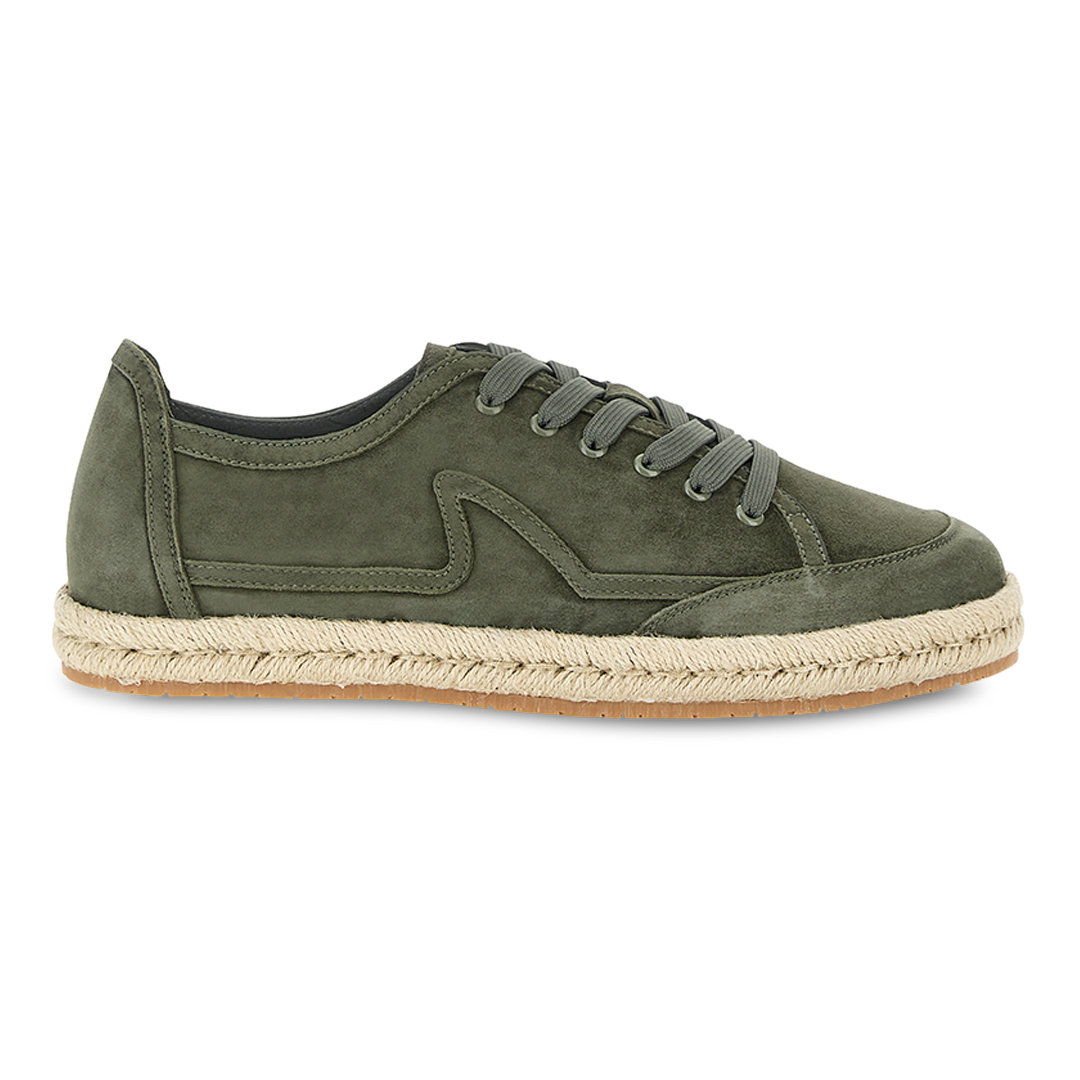 Espadrillas lace-up in suede, Uomo, SALVIA, Taglia: 43