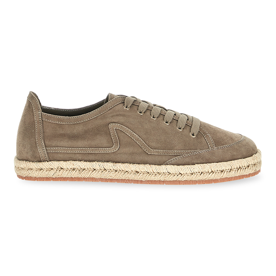 Espadrillas lace up in suede, Uomo, TORTORA, Taglia: 42