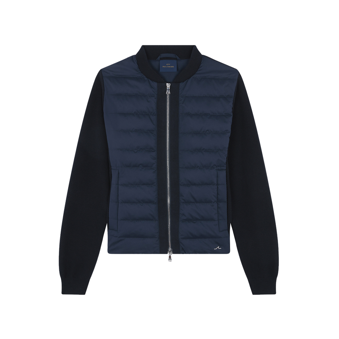 Paul & Shark Hybrid Zip-up Cardigan In Cotton Cashmere And Typhoon® Platinum