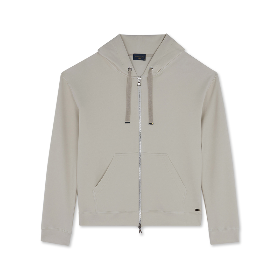 Paul & Shark Felpa Zip-up In Cotone Active Fleece In Burro