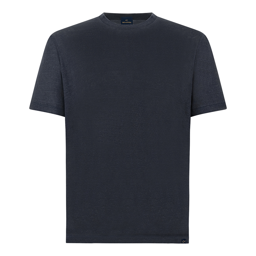 Paul & Shark Men's Dama Blue Pure Linen Jersey T-Shirt, Man, Size: Xxl