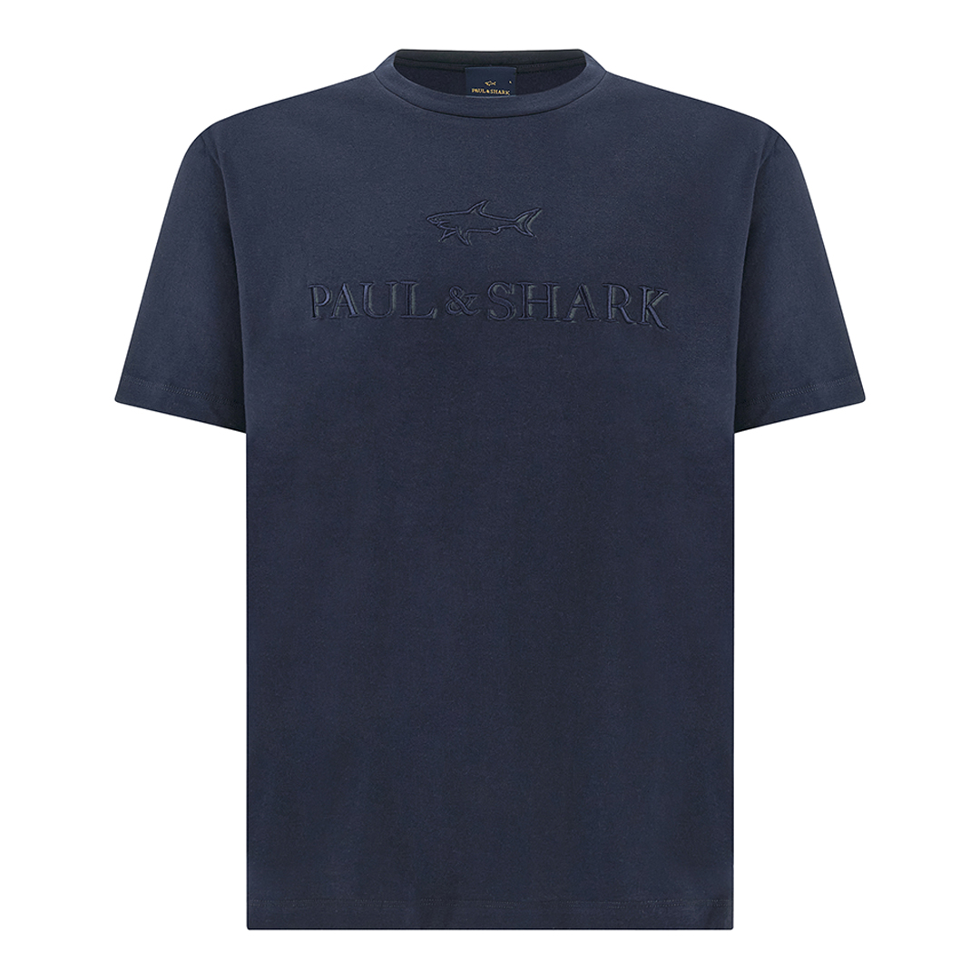 Paul & Shark Men's Dama Blue Lightweight Cotton Jersey T-Shirt With Print, Man, Size: Xl