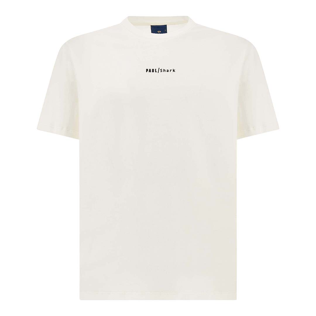 Paul & Shark Men's Blanc De Blanc Lightweight Cotton Jersey T-Shirt With Print, Man, Size: 4XL