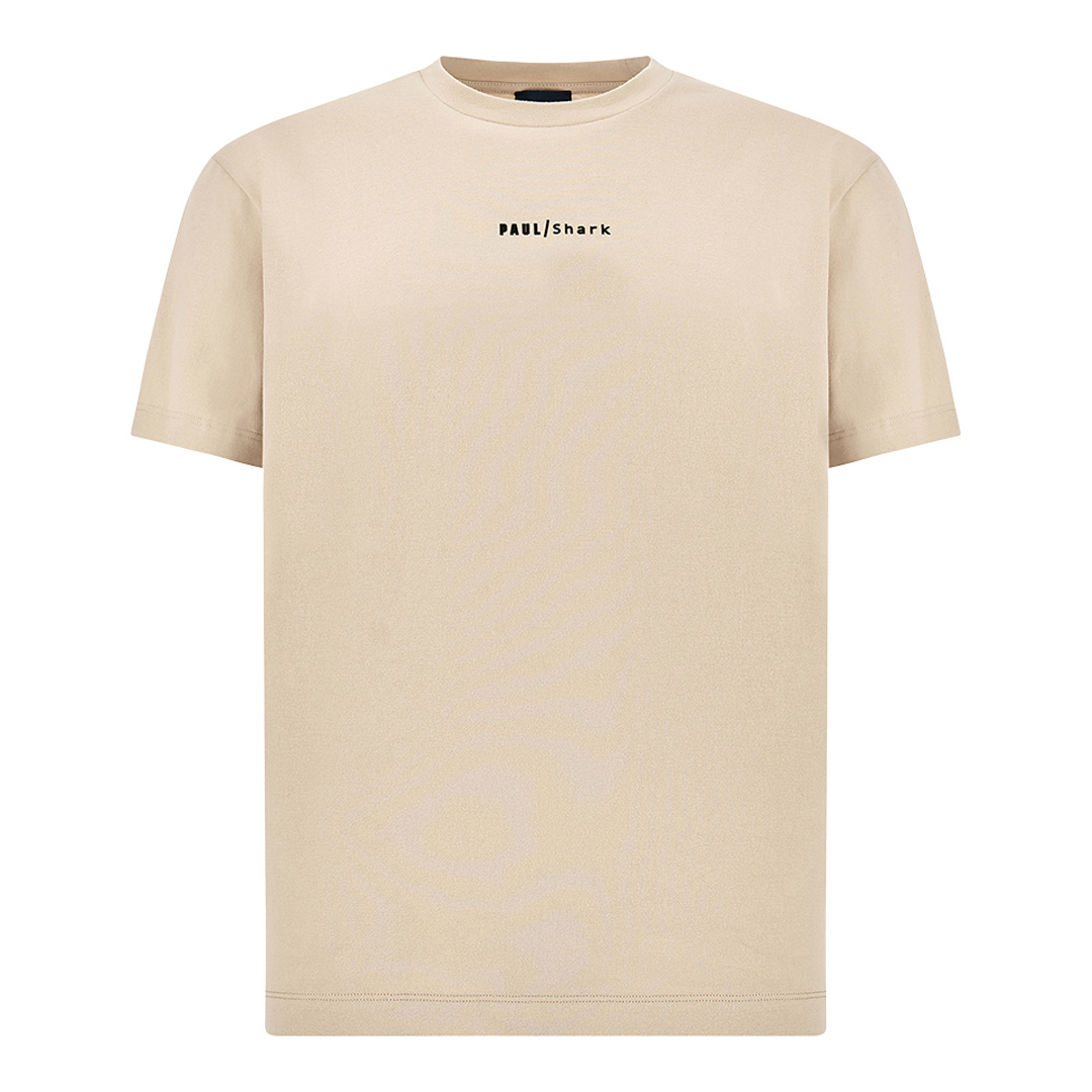 Paul & Shark Men's Beige Lightweight Cotton Jersey T-Shirt With Print, Man, Size: 3XL