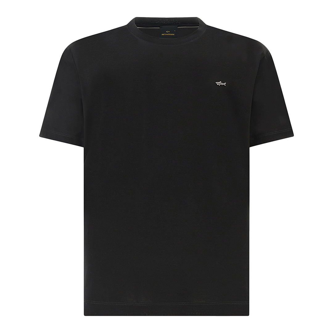 Paul & Shark Men's Black Beauty-Ruthenium Double Mercerised Cotton Jersey T-Shirt, Man, Size: 3XL